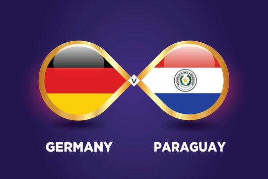 Germany vs Paraguay Football Match championship Template design.
