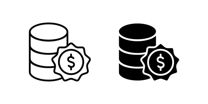 Financial Database Server icons, dual style icon set