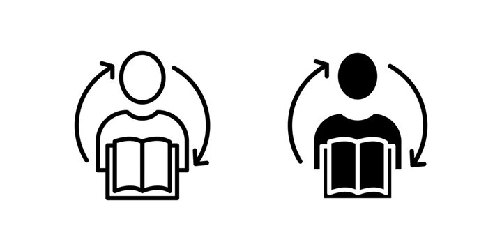 Continuous Personal Learning icons, dual style icon set