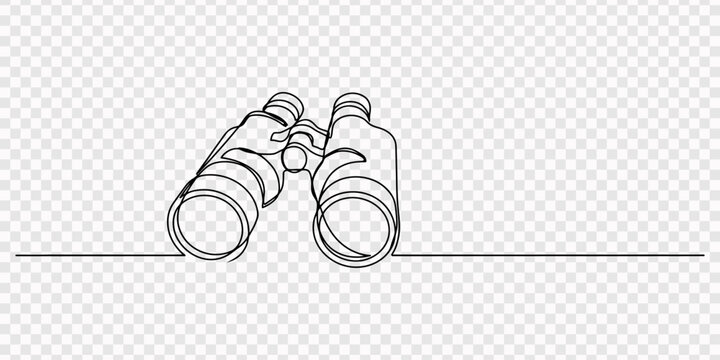 Minimalist vector illustration depicting a pair of binoculars, drawn with a single unbroken line, Minimalist vector illustration depicting a pair of binoculars, drawn with a single unbroken line