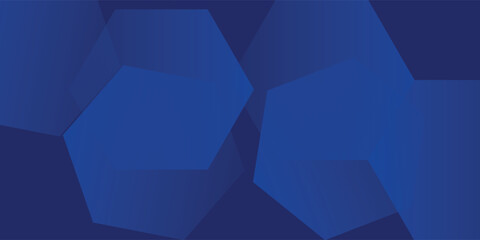 Fototapeta premium Modern abstract blue background with glowing geometric lines. Blue gradient hexagon shape design. Futuristic technology concept. Suit for banner, brochure, science, website, corporate, poster, cover