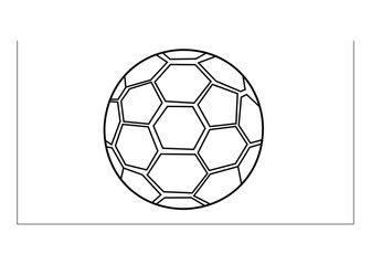 Fototapeta premium A black line drawing of a soccer ball