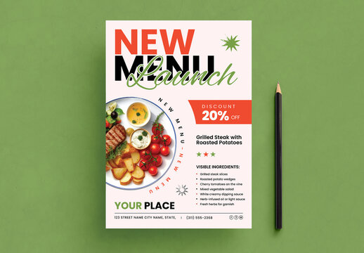 New Menu Launch Poster Layout