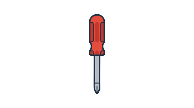 Red Screwdriver Tool Icon Isolated