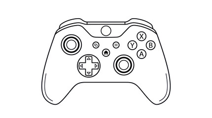 Wireless console gamepad controller line art icon for gamers. © Sahabat