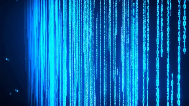 Digital Data Rain - Binary Code Waterfall