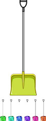 Obraz premium weather snow shovel cartoon. season frozen, man people, fall path weather snow shovel sign colorful illustration