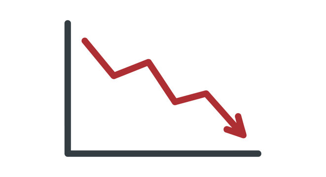 Downward Trend Graph Arrow Chart.