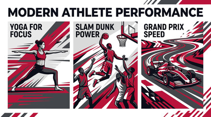 Obraz premium Modern Athlete Performance Yoga Basketball Grand Prix Speed Abstract Style