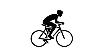 Obraz premium Man Riding a Bicycle Fast 2.