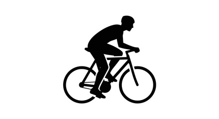 Obraz premium Man Riding a Bicycle Fast.