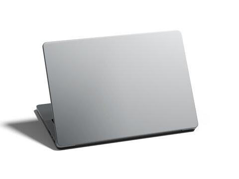 Minimalist Silver Laptop Screen Back Mockup for Custom Stickers