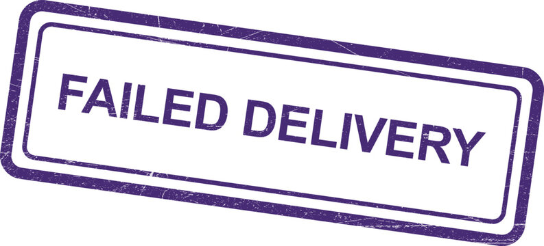 Grunge blue rubber stamp with text failed delivery