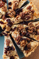 Fototapeta premium Delicious Pecan Cranberry Dessert Squares with Crunchy Topping