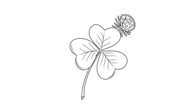 Four Leaf Clover Drawing.