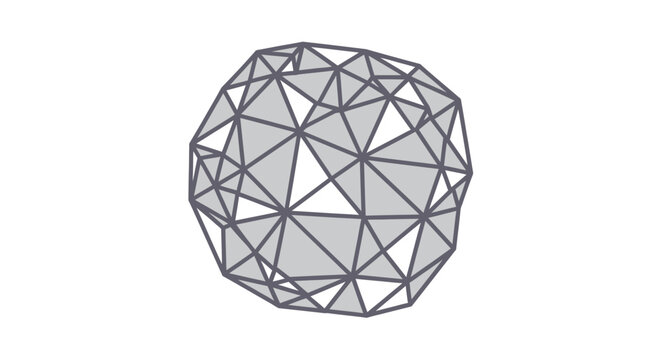 Geometric Polyhedron Wireframe Model Object.