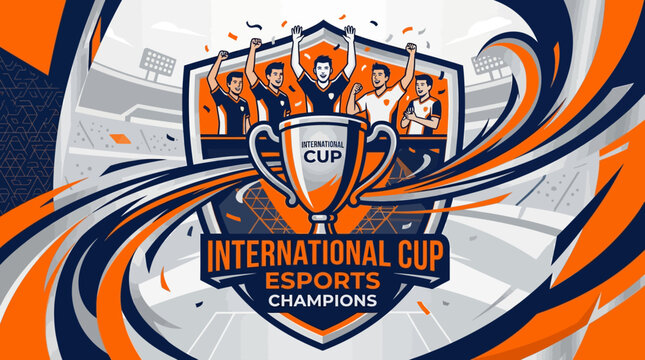 International Esports Champions Trophy Celebration Graphic Design