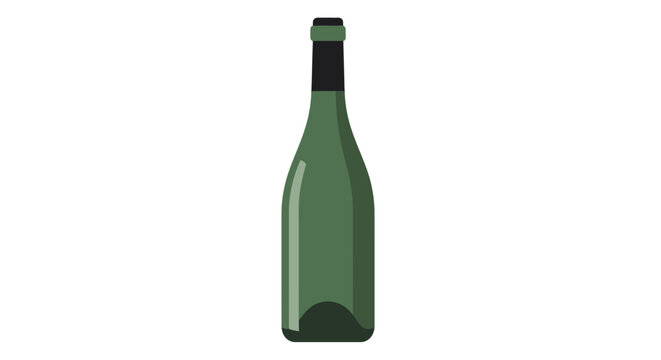 Green wine bottle with black foil.