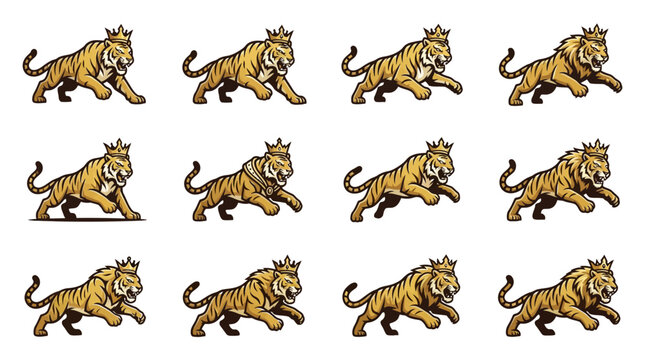 Bengal tiger mascot stickers and team logos.