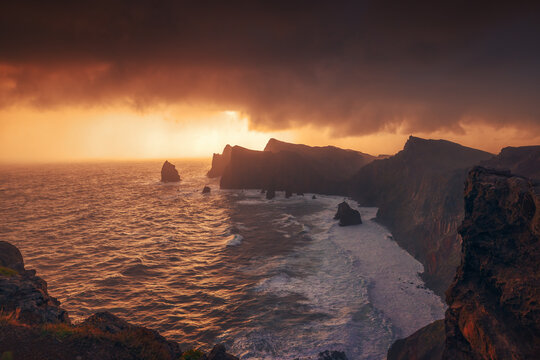 Epic Sunrise over Ponta de Sao Lourenzo Coastline in Madeira
