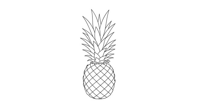 Pineapple Fresh Fruit Illustration.