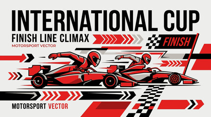 Obraz premium International Cup Finish Line Climax Motorsport Vector Art