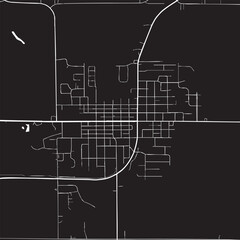 Fototapeta premium Plainview Texas Vector Map, Detailed Town Street Map Black and White Minimalist Line Art