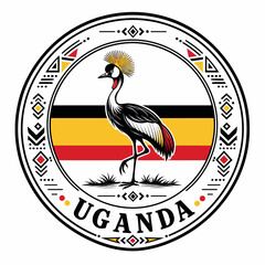 Fototapeta premium Uganda National Emblem with Grey Crowned Crane