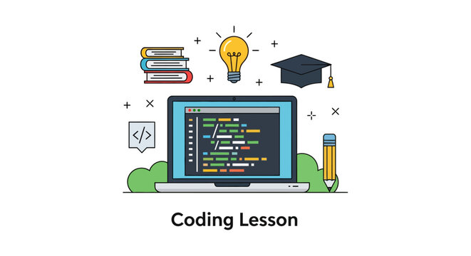 Laptop with coding on screen.