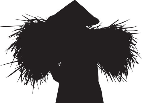 Black silhouette of a person wearing a hooded jacket
