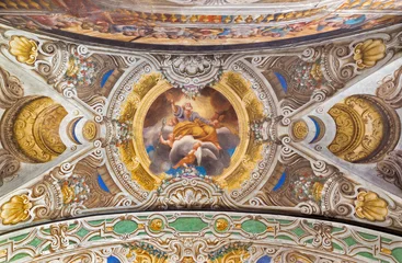 Fototapeten Jesus Christus Parma - The ceiling freso of the Glorification of St. Joseph in church Chiesa di Santa Croce by Giovanni Maria Conti della Camera (1614 - 1670).  © Renáta Sedmáková