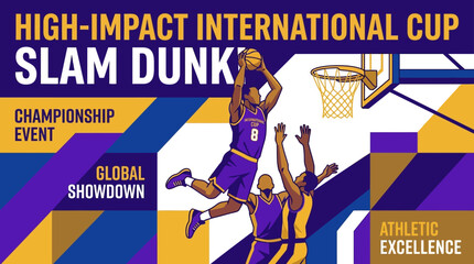 Obraz premium High Impact International Cup Slam Dunk Championship Event Global Showdown Athletic Excellence