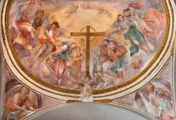 Fototapeten Jesus Christus PISA, ITALY - JUNE 22, 2026: The fresco of Exaltation of the Holy Cross in the church Chiesa di San Frediano by Ventura Salimbeni (1607).  © Renáta Sedmáková