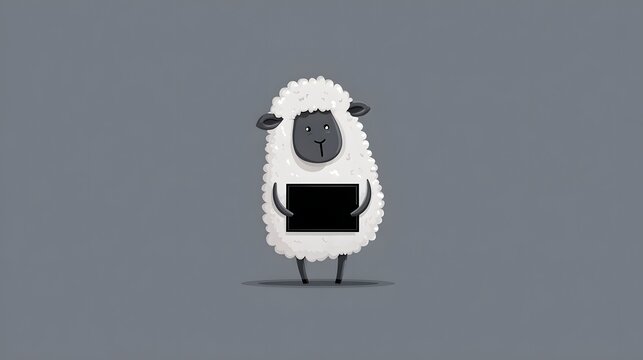 Minimalist Black Sheep Mugshot with Empty Card