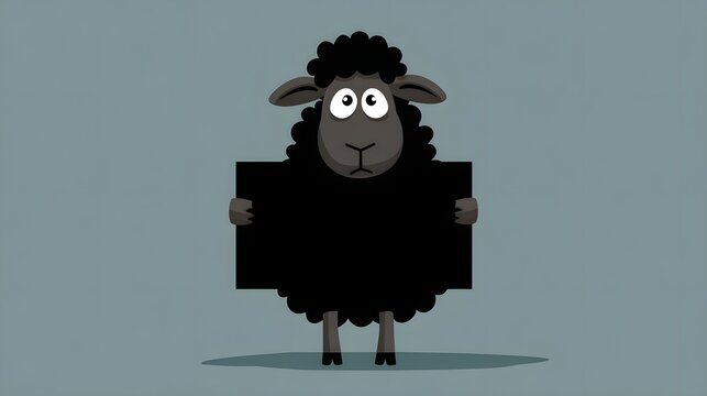 Minimalist Black Sheep Mugshot with Empty Card