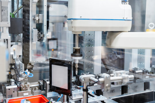 Manufacturing machines working in factory