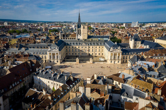 France, Cote-dOr, Dijon, Facade of Palace of Dukes and Estates of Burgundy and surrounding buildings