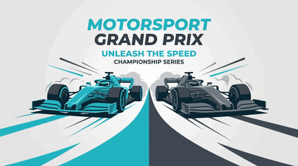 Obraz premium Formula 1 Racing Cars Unleash Speed Championship Series Modern Art Illustration