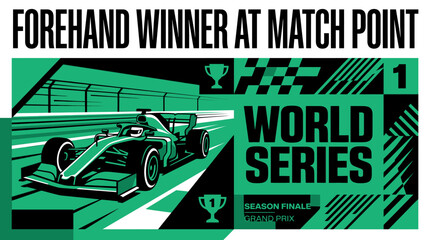 Obraz premium Formula 1racing Car Victory World Series Championship Graphic