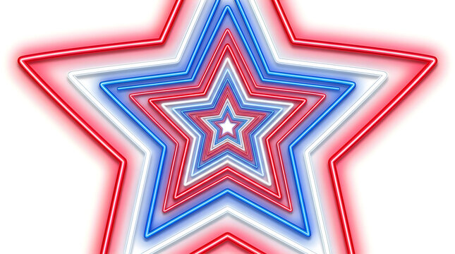 Colorful neon star shape with glowing layers