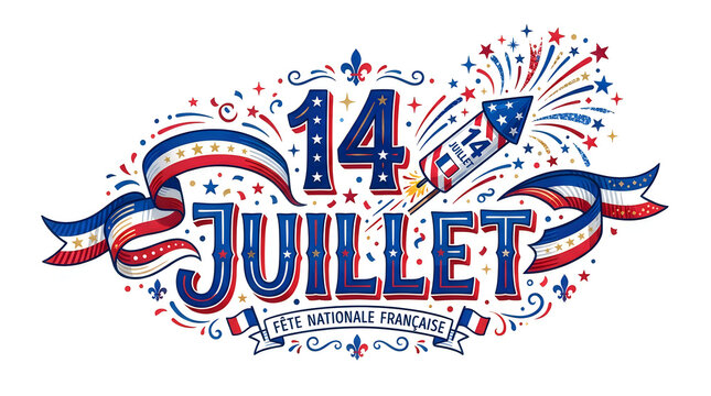 14 juillet french national day celebration design