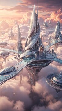 Fantasy Landscape View: Epic Skyfall and Glowing Mystical Mountains