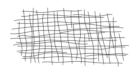 Fototapeta premium Geometric grid pattern, abstract lines, black scribbles, chaotic mesh, sketchy texture isolated on White Background Editable EPS