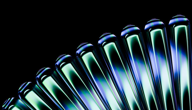 Abstract 3d rendered futuristic metallic spiral on dark background