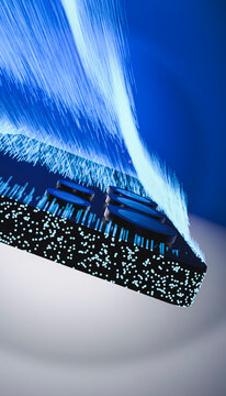 Abstract 3D smartphone showing fast data connectivity