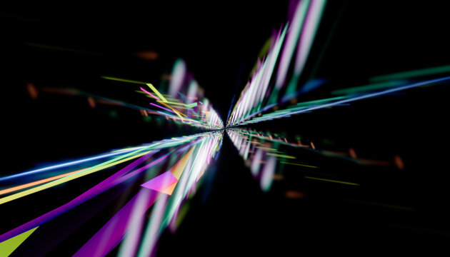 Abstract colorful light streaks depicting futuristic speed and motion