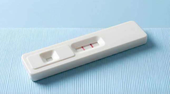 Hiv test kit positive result on blue background for world aids day awareness campaigns