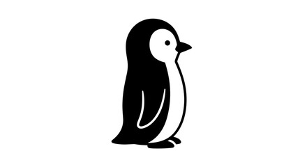 Fototapeta premium Black and white penguin illustration.