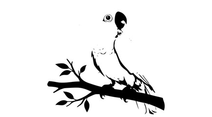  Sulphur Crested Cockatoo Chick Wildlife Vector with Raised Crest Isolated on White Background © Nasim