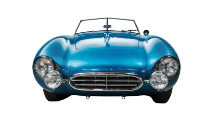 Obraz premium Classic blue convertible sports car front view